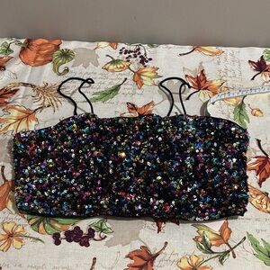 SHEIN Vibrant Sequin Crop Top Final Price